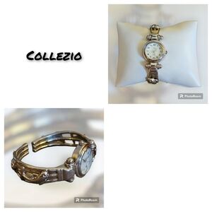 COLLEZIO Silvertone Dolphin Nautical Sailor Cuff Watch